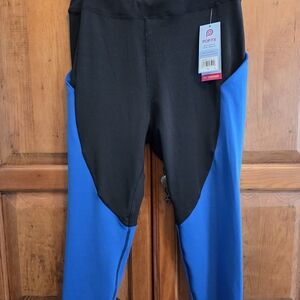 POP Fit Black and Blue Active Leggings